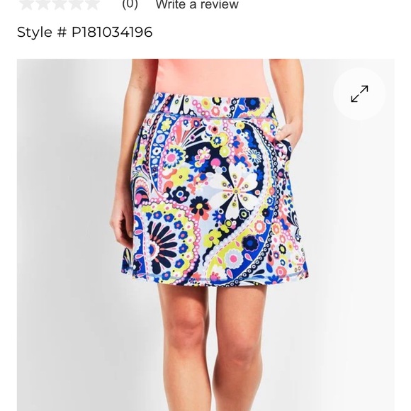 Talbots Pants - Talbots UPF Navy Floral Paisley Print Skort, Size Medium